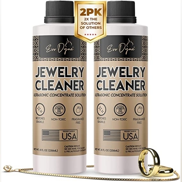 Evo Dyne Jewelry 2 Pack Ultrasonic Jewelry Cleaner Solution For